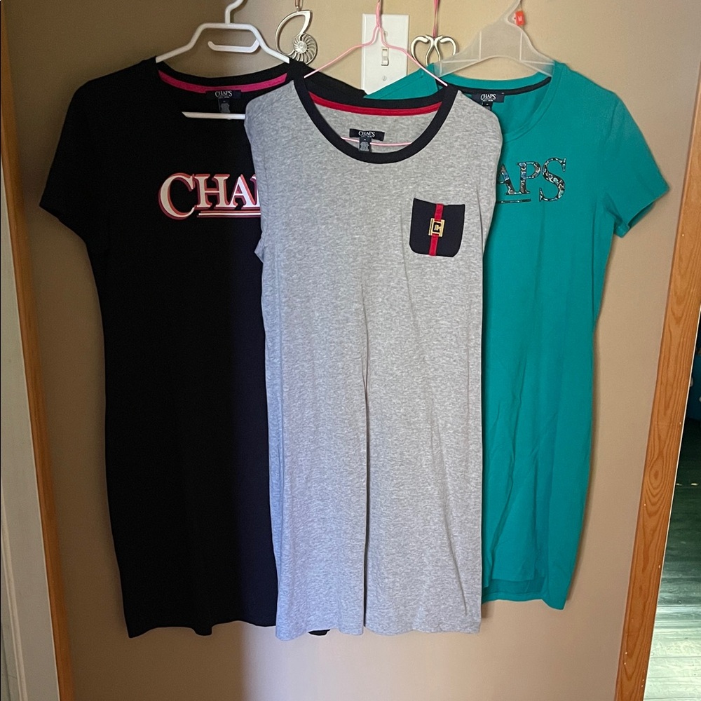 Chaps Black, Gray, and Teal T-Shirt Trio M